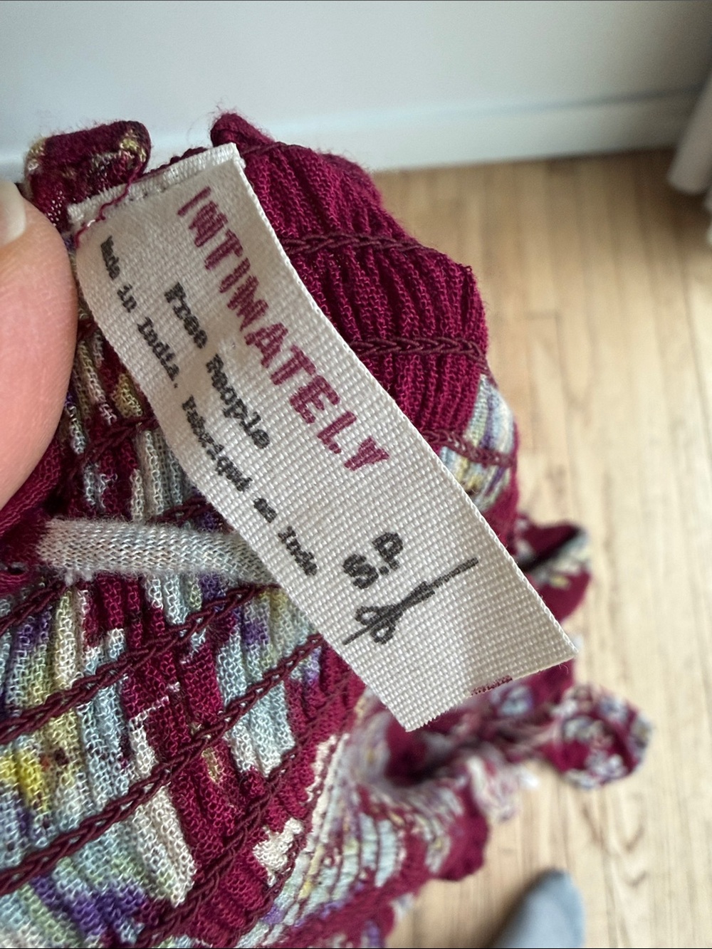 Free People Garden Party Burgundy Floral Print Maxi Dress size S - Picture 3 of 7